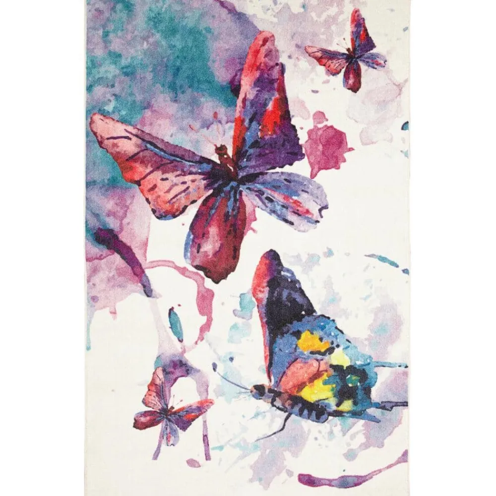 watercolor_butterflies_pu_0.webp Watercolor Butterflies Purple 5 Ft. X 8 Ft. Abstract Area Rug By Mohawk Home | * Hot