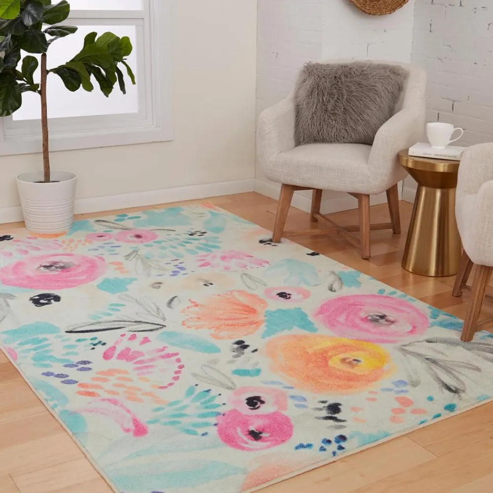 watercolor_floral_multi___1.webp Watercolor Floral Multi 8 Ft. X 10 Ft. Floral Area Rug By Mohawk Home | * Best