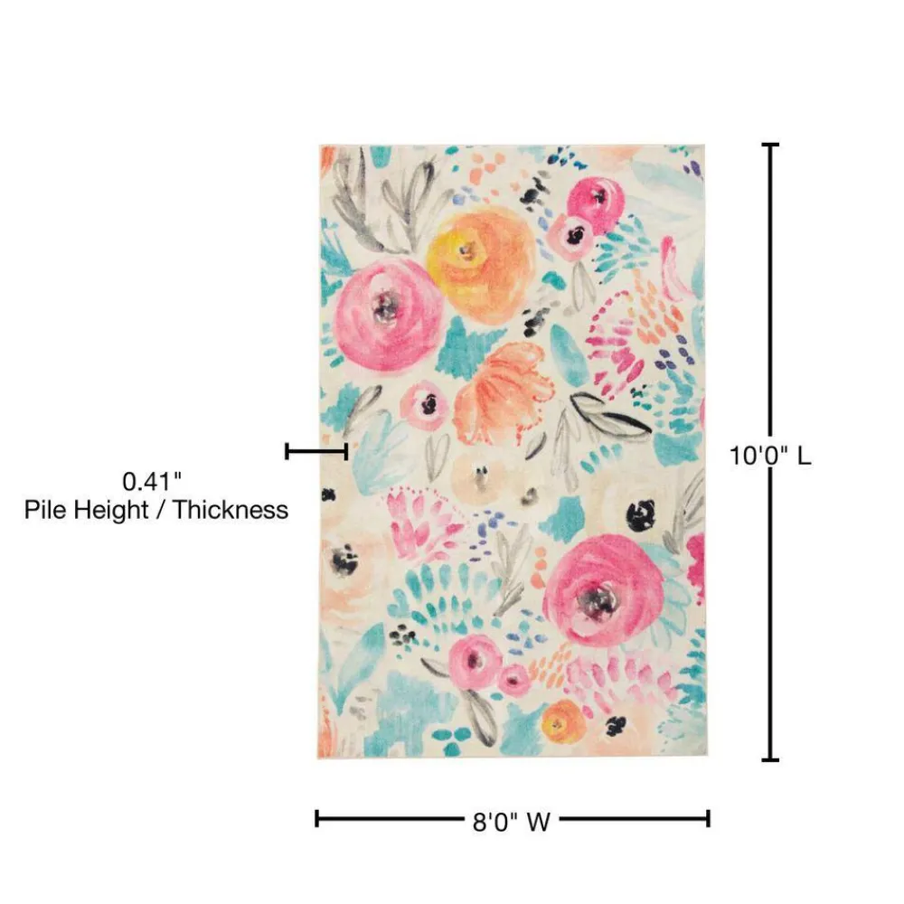 watercolor_floral_multi___8.webp Watercolor Floral Multi 8 Ft. X 10 Ft. Floral Area Rug By Mohawk Home | * Best