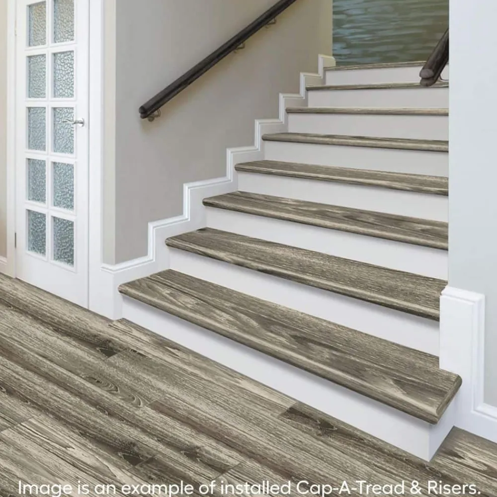 waveford_gray_oak_stair_t_2.webp Waveford Gray Oak Stair Tread & Reversible Riser Kit 47 In. L X 12-1/8 In. W X 1-11/16 In. T To Cover Stairs 1 In. By Cap A Tread | * Best Sale