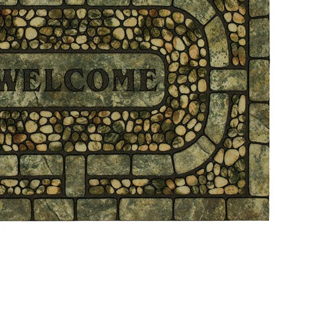 welcome_garden_pebbles_gr_2.webp Welcome Garden Pebbles Gray 23 In. X 35 In. Doorscapes Estate Mat By Mohawk Home | * Discount