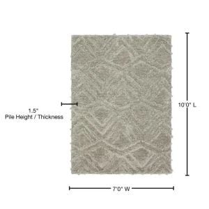 Zafi Gray 7 Ft. X 10 Ft. Shag Area Rug By Mohawk Home | * Store
